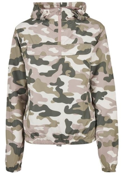 Ladies Camo Pull Over Jacket - duskrose camo