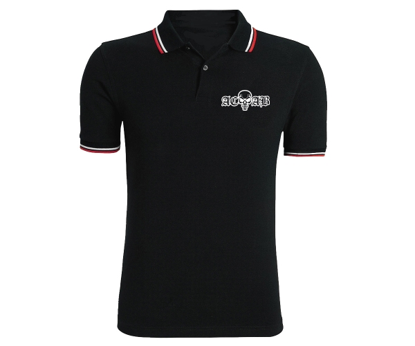 ACAB - Männer Polo Shirt - Skull - schwarz-rot-weiß