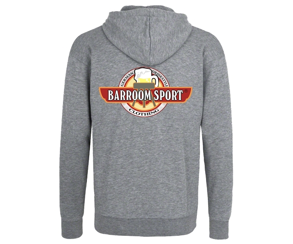 Barroom Sport - Männer Kapuzenjacke - Drinkstyle Clothing Logo - grau meliert