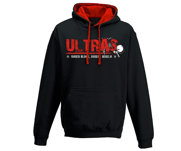 Ultras - Unser Block unsere Regeln - Männer Kapuzenpullover - 2tone schwarz-rot