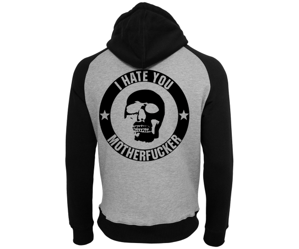 I hate you Motherfucker - Hardcorps - Männer Kapuzenpullover - schwarz/grau