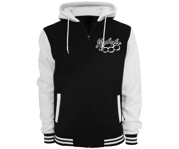 Zahnfee - Edition 10 - Männer Hooded College Jacke - schwarz-weiß