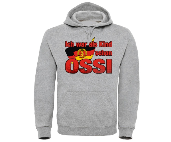 Ich war als Kind schon Ossi - Männer Kapuzenpullover - grau-meliert