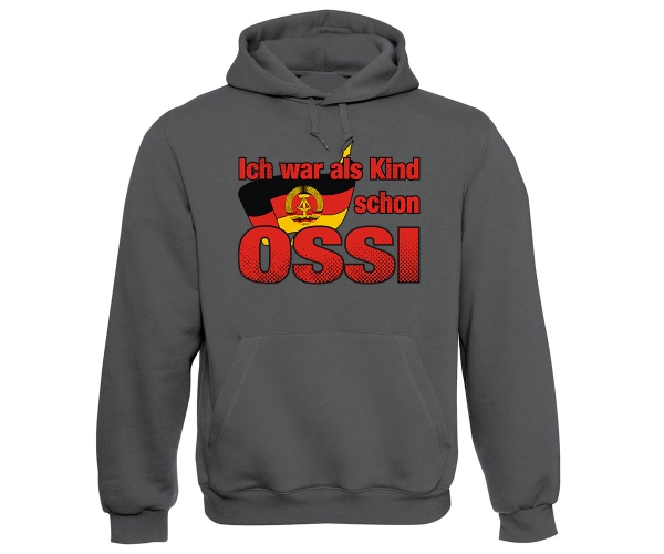 Ich war als Kind schon Ossi - Männer Kapuzenpullover - grau