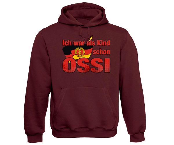 Ich war als Kind schon Ossi - Männer Kapuzenpullover - wein-rot