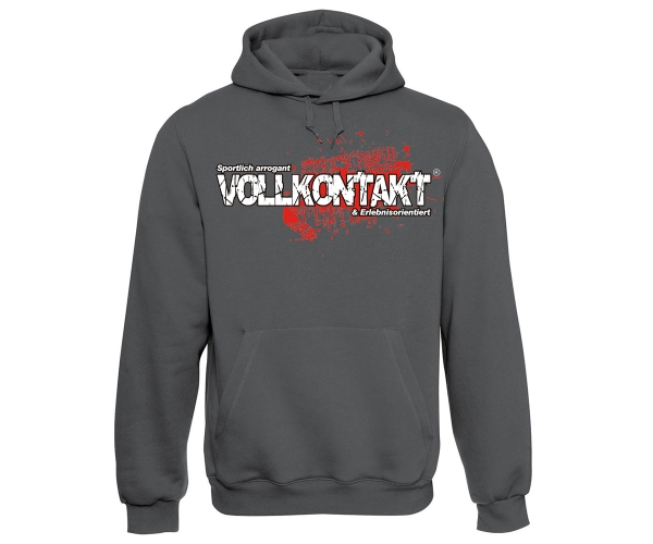 Vollkontakt - Logo - Männer Kapuzenpullover - grau