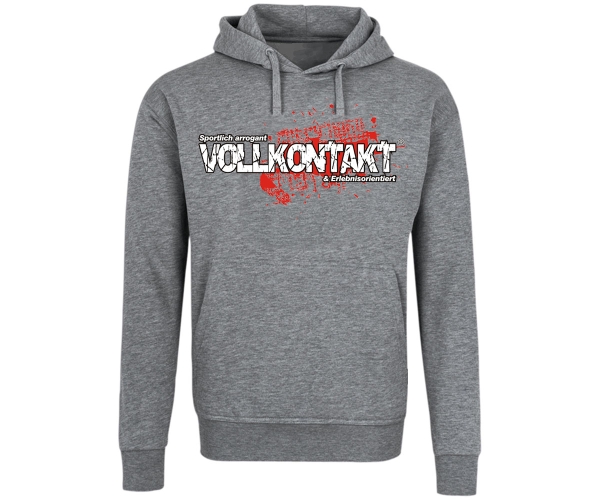 Vollkontakt - Logo - Männer Kapuzenpullover - grau-meliert