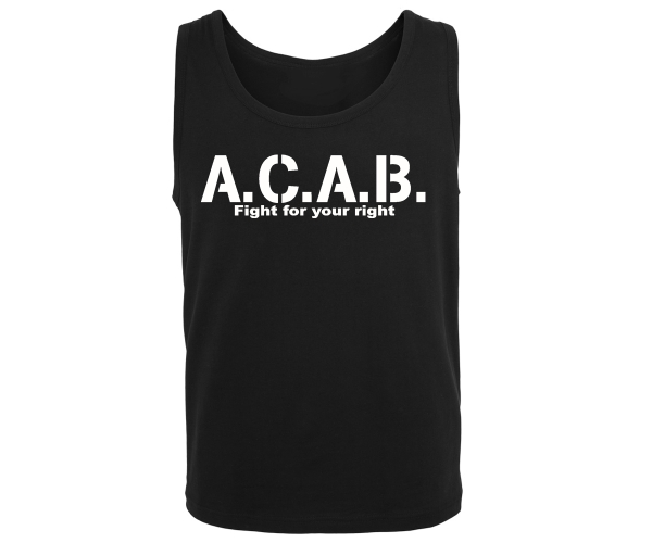 ACAB - Fight for your right - Männer Muskelshirt  - schwarz