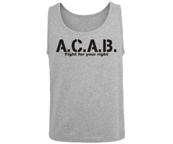 ACAB - Fight for your right - Männer Muskelshirt  - grau-meliert