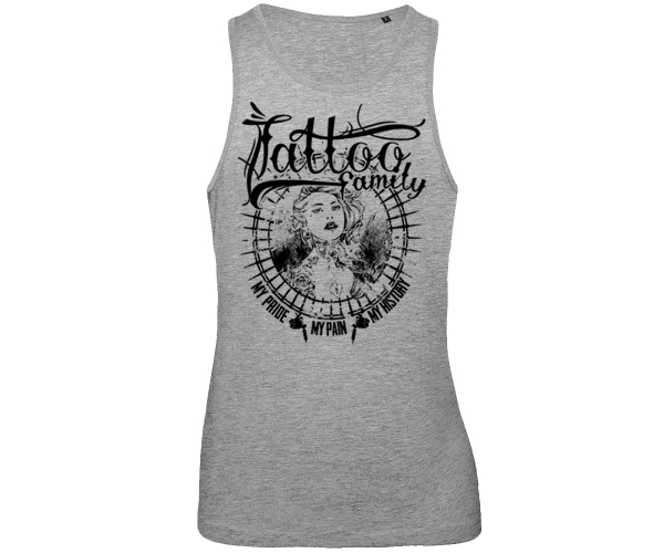 Tattoo Family - Pride Pain - History -  Männer Muskelshirt - grau-meliert