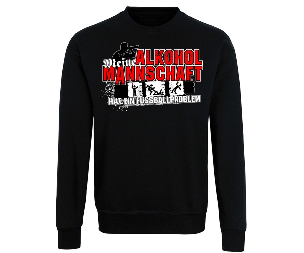 Meine Alkohol Mannschaft - Männer Pullover - schwarz