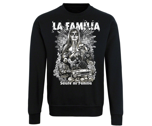 La Familia - Männer Pullover - Salute mi familia - schwarz