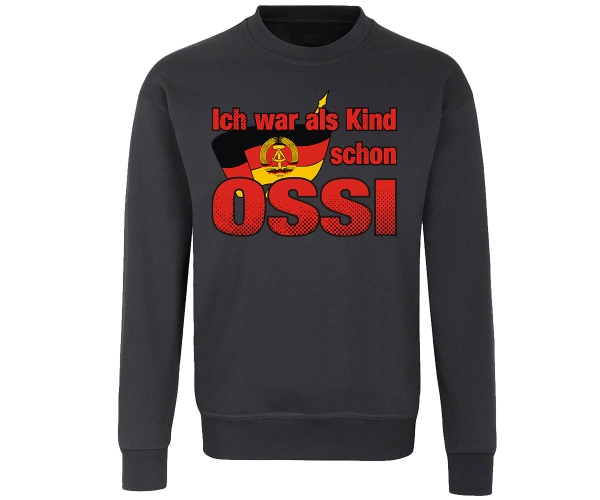 Ich war als Kind schon Ossi - Männer Pullover - grau