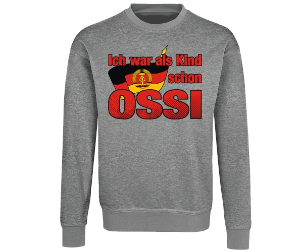 Ich war als Kind schon Ossi - Männer Pullover - grau-meliert