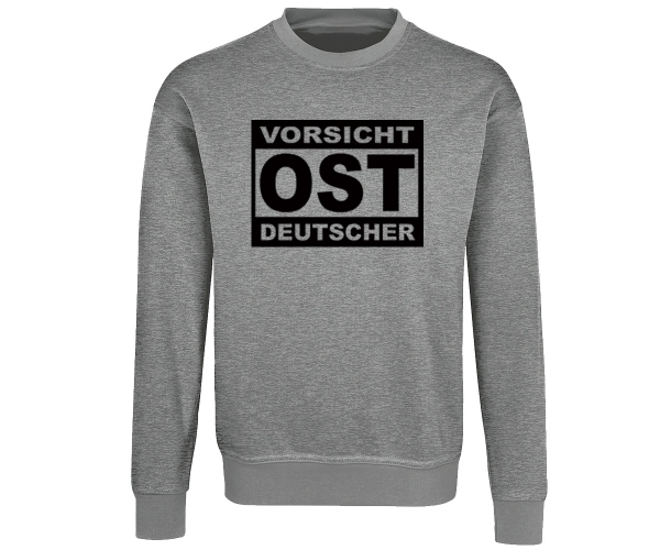 Vorsicht Ostdeutscher - Männer Pullover - grau-meliert