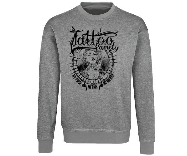 Pride Pain History - Tattoo Family - Männer Pullover - grau-meliert