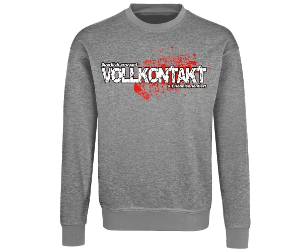 Vollkontakt - Logo - Männer Pullover - grau-meliert