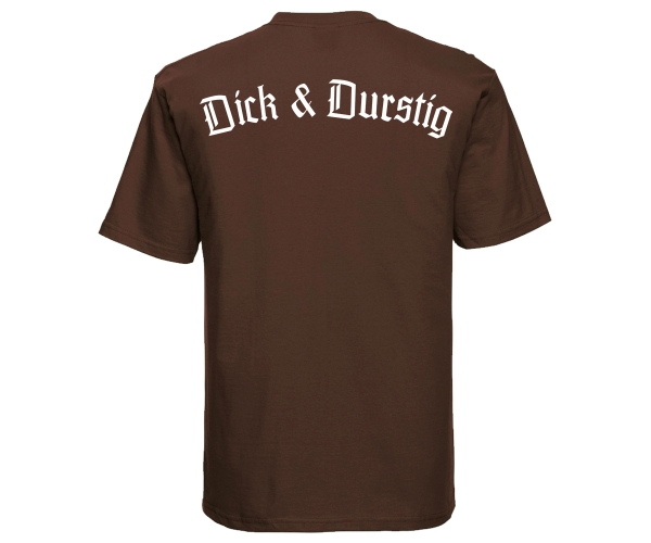 Dick und Durstig - Männer T-Shirt - braun