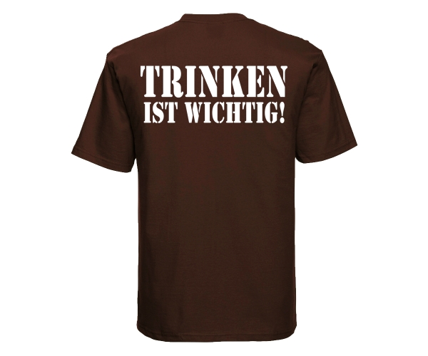 Trinken ist wichtig Männer T-Shirt braun