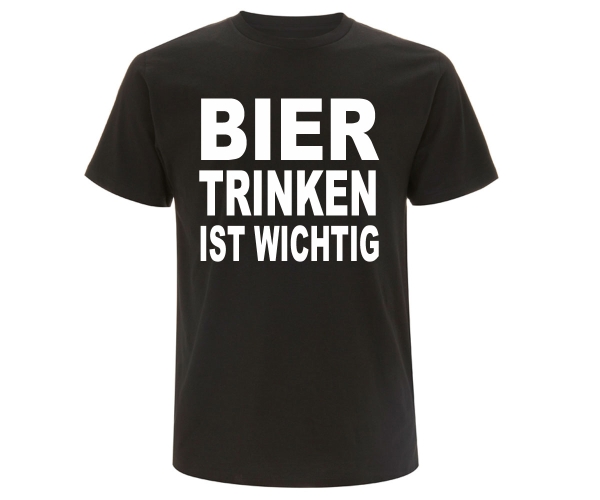 Bier trinken ist wichtig - Männer T-Shirt - schwarz