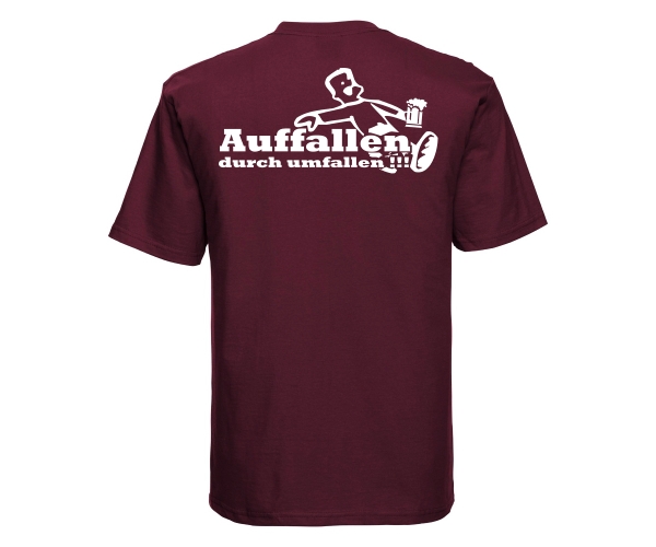 Auffallen durch umfallen - Männer T-Shirt - burgundy