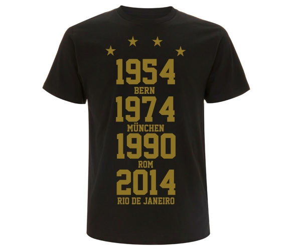 Weltmeister 54-74-90-14 - Männer T-Shirt - schwarz-gold