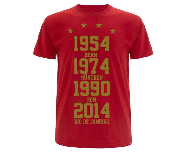 Weltmeister 54-74-90-14  - Männer T-Shirt - rot-gold