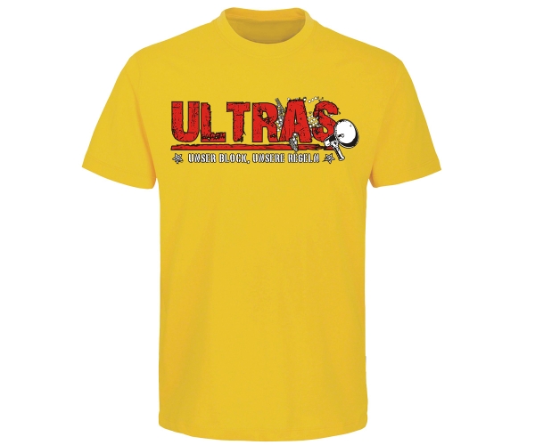 Ultras - Unser Block unsere Regeln - Männer T-Shirt - gelb