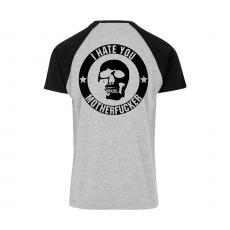 I hate you Motherfucker - Hardcorps - Männer Raglan T-Shirt - schwarz/grau