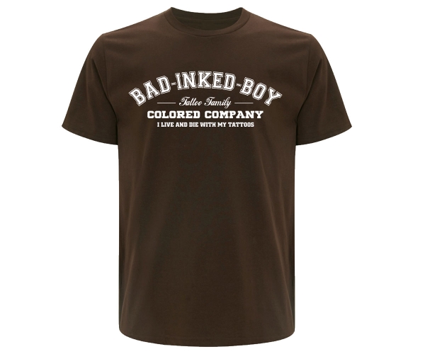 Bad inked boy Tattoo Family - Männer T-Shirt - braun