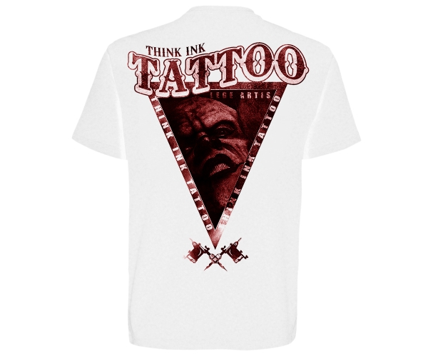 Think Ink - Tribal of Death Männer T-Shirt weiß-rot