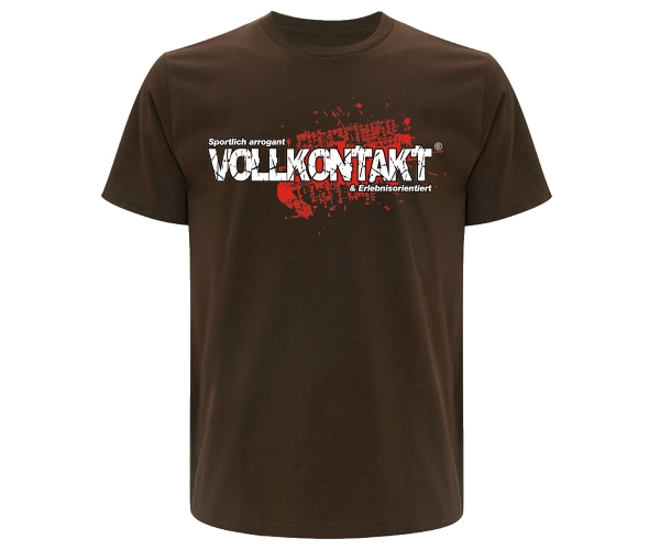 Vollkontakt - Logo - Männer T-Shirt - braun