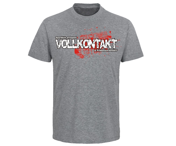 Vollkontakt - Logo - Männer T-Shirt - grau-meliert