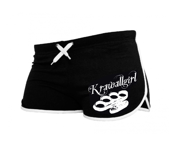 Krawallgirl Schlagring - Frauen Short - schwarz-weiß