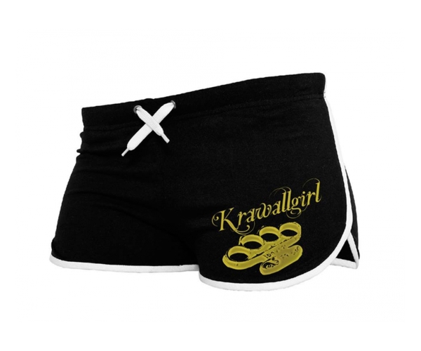 Krawallgirl Schlagring - Frauen Short - schwarz-gold