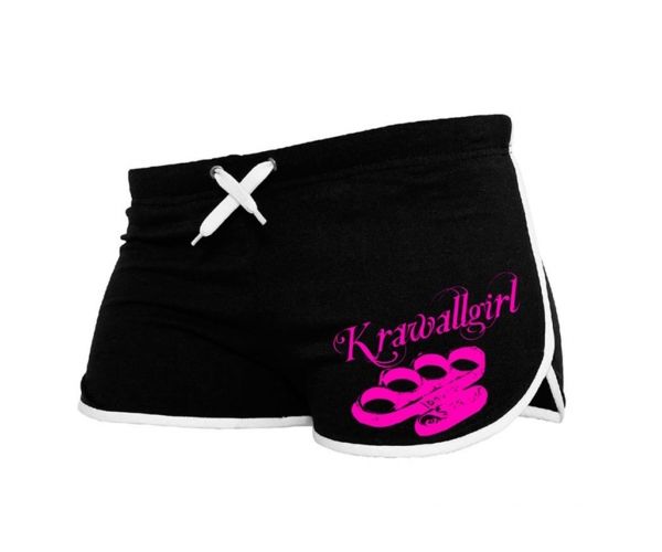 Krawallgirl Schlagring - Frauen Short - schwarz-pink