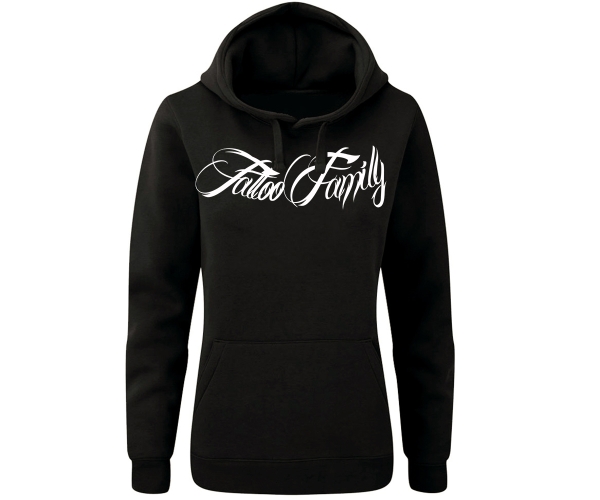 Tattoo Family Schriftzug Bogen - Frauen Kapuzenpullover - schwarz