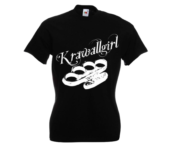 Krawallgirl - Schlagring - Frauen T-Shirt - schwarz-weiß