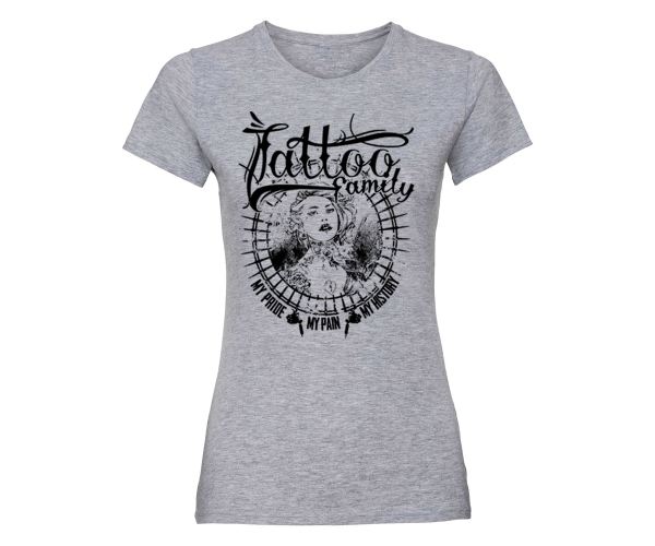 Tattoo Family - Pride Pain History - Frauen T-Shirt - grau-meliert