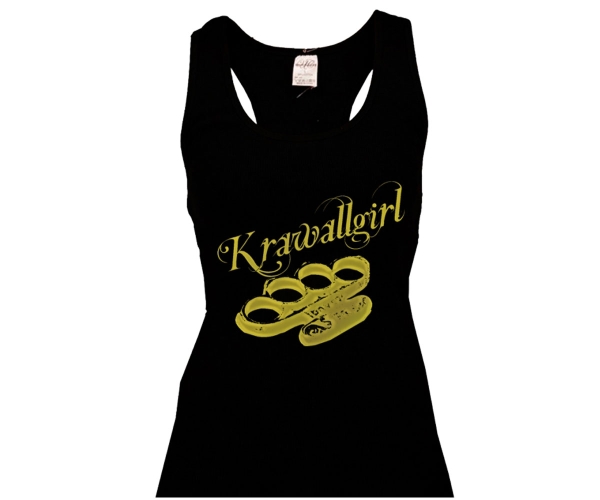 Krawallgirl - Schlagring - Frauen Top - schwarz-gold