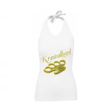 Krawallgirl - Schlagring - Frauen Neckholder - weiß-gold