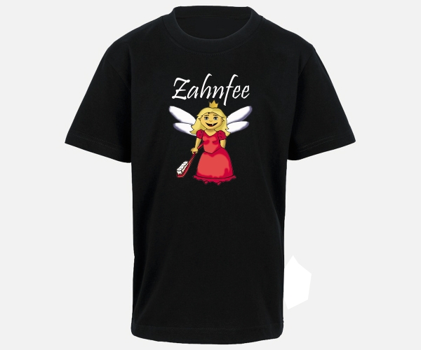 Zahnfee Logo Zahnbürste Kinder T-Shirt schwarz