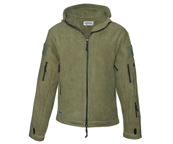 Fleecejacke Recon mit Kapuze oliv