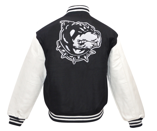 Baseball Jacke Bulldog Logo schwarz - weiß