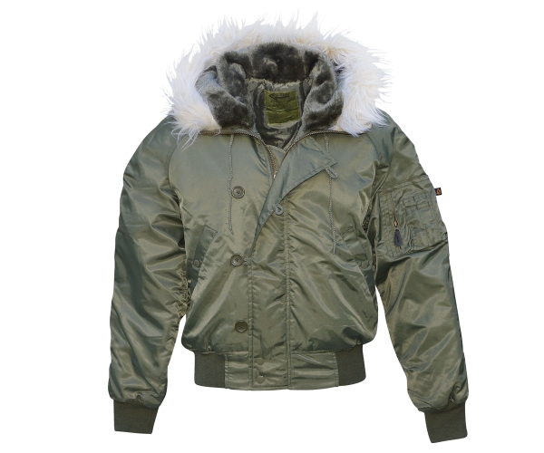 N2B Flieger Jacke mit Kapuze oliv