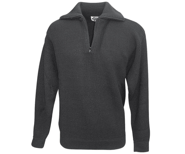 BW Seemann Pullover Marine Troyer Wolle grau