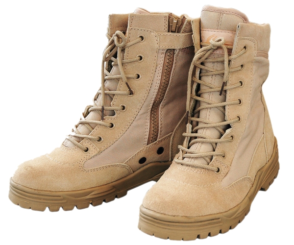 Outdoor Boots Patriot Lederstiefel mit Zipper - beige