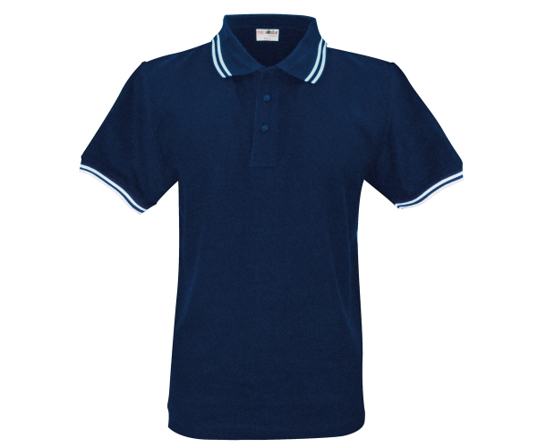 Active Wear - Männer Polo-Shirt - navy - weiß