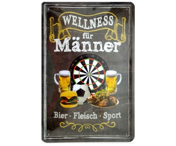 Blechschild - Wellness für Männer - BS297