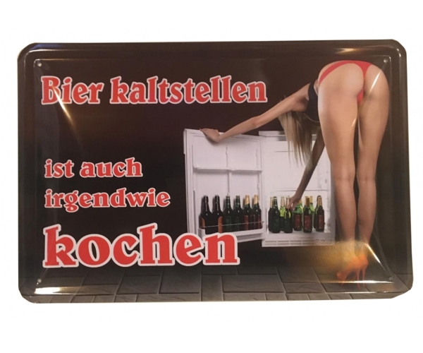 Blechschild - Bier kalt stellen - BS166